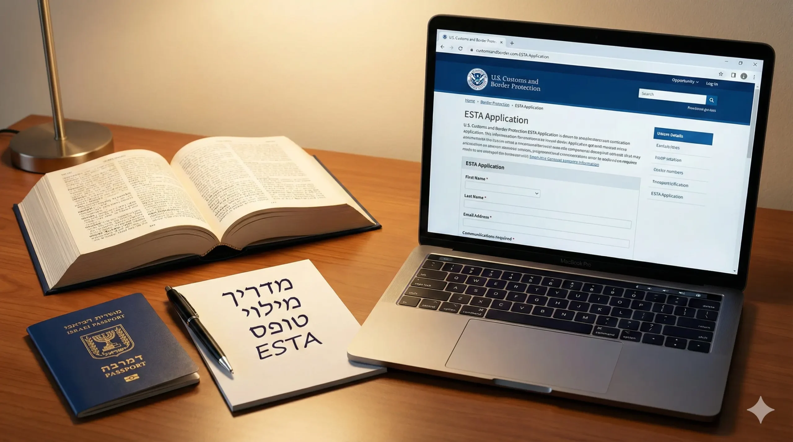 מילוי טופס ESTA