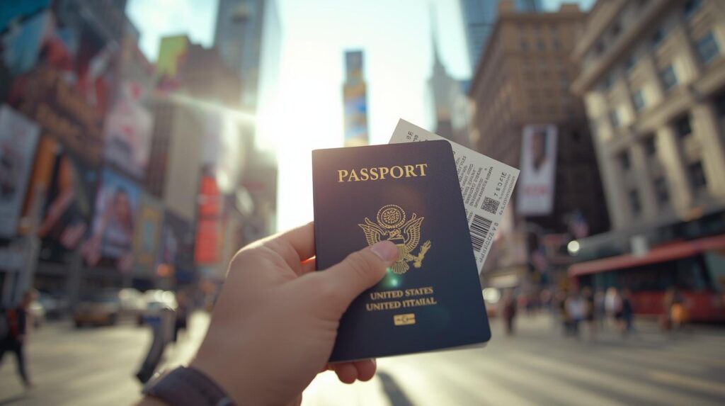 ויזת תייר לארה"ב - דרכון, כרטיס טיסה ונוף אמריקאי